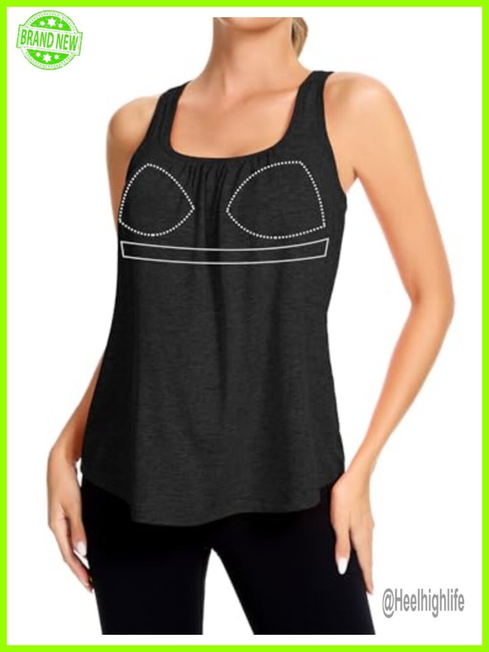 Women's Racerback Tank Top with Built-in Bra